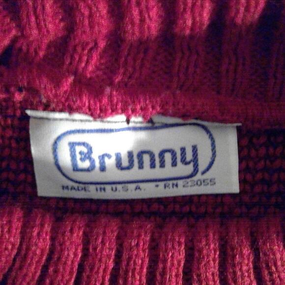 Brunny Womens Vintage 80s 90s Red/Black Crewneck Bold Abstract Pattern Sweater - Picture 2 of 8